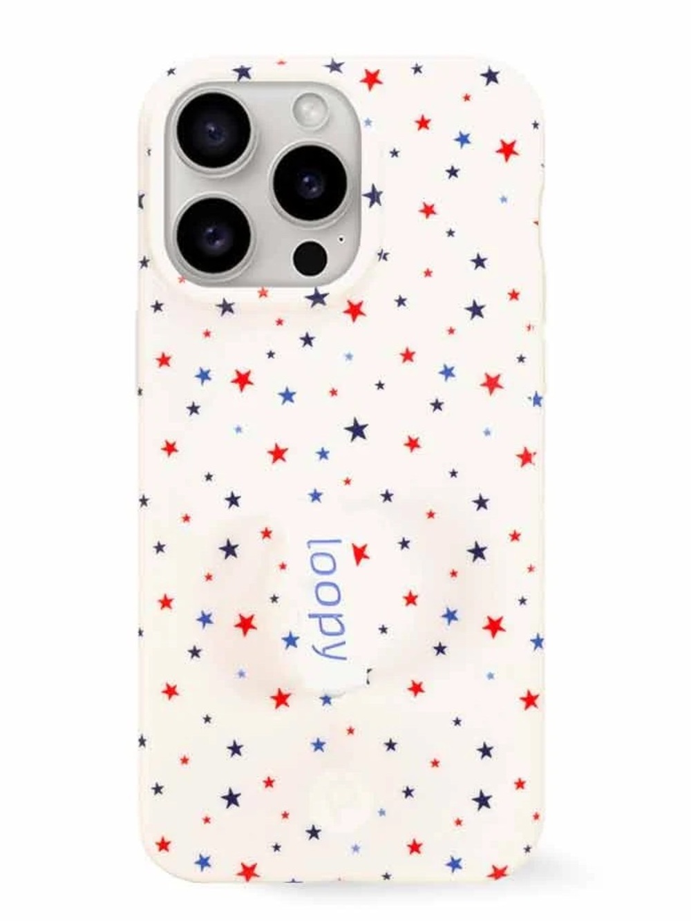 Loopy Cases Freedom Stars Red White Blue Case iPhone 15 Pro Max Dust Bag Loop